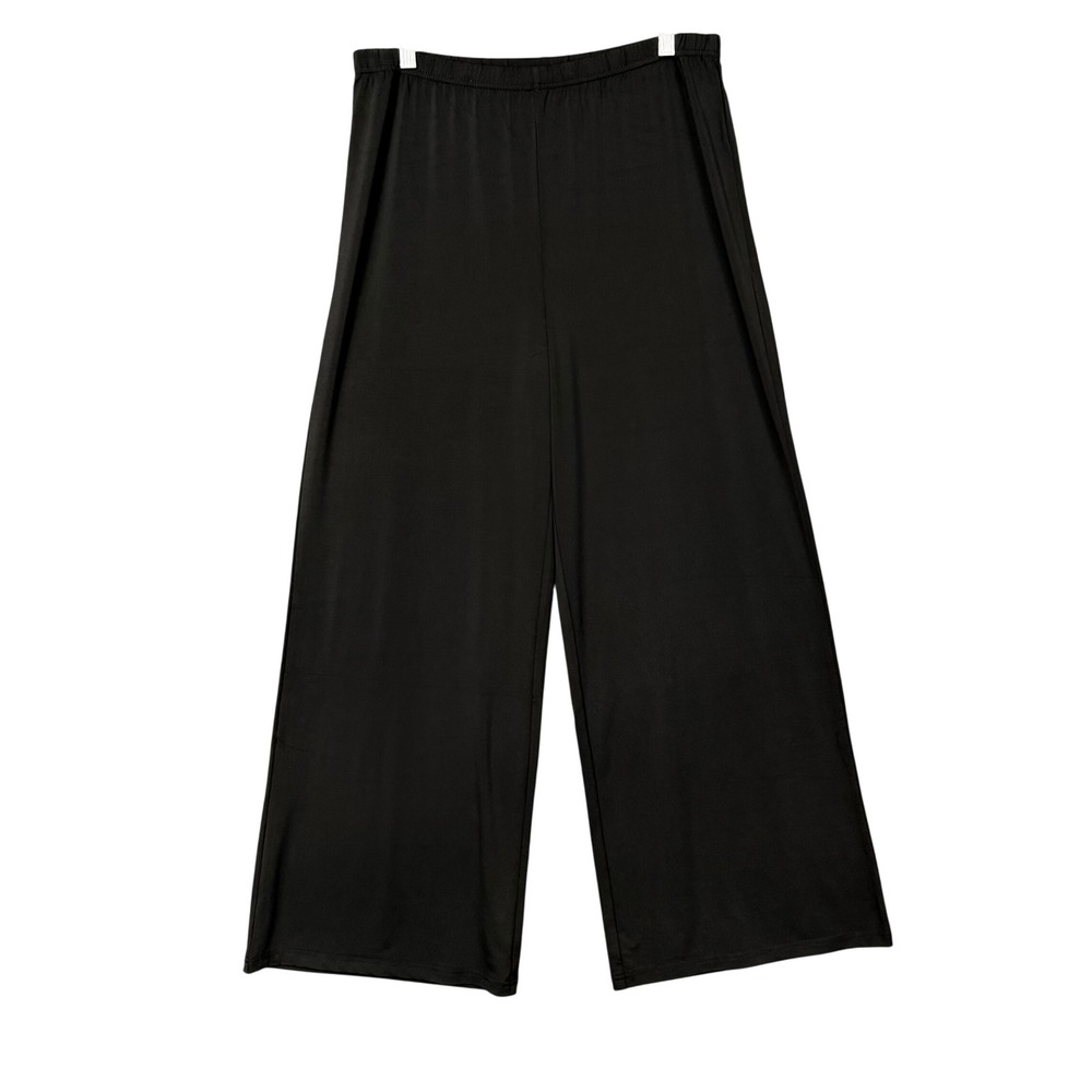 Bob Mackie Wearable Art Pants Womens Medium Black Wide Leg Stretch A13015 NWT